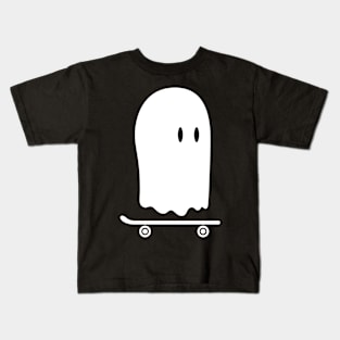 Halloween Skateboarding Ghost Dead Skater Spirit Kids T-Shirt